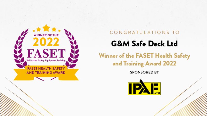 G&M Safe Deck win the FASET Health, Safety and Training Achievement Award for the M.A.P Safety System Head Image