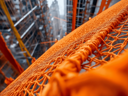 Safety Netting on a construction site close up